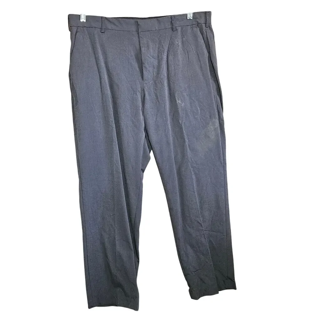 Gray Straight Flat Front Dress Pants Size 36x29